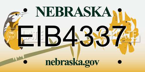 EIB4337 Nebraska License Plate