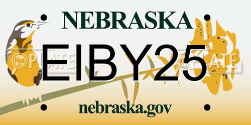 EIBY25 Nebraska License Plate