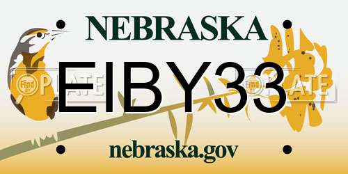 EIBY33 Nebraska License Plate