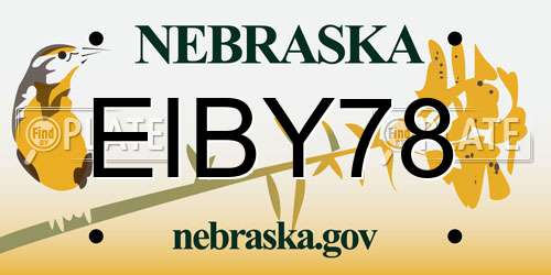 EIBY78 Nebraska License Plate