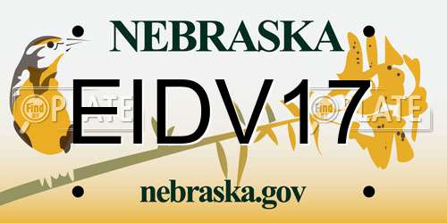 EIDV17 Nebraska License Plate