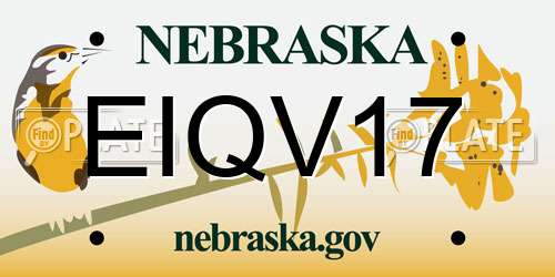 EIQV17 Nebraska License Plate
