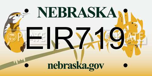 EIR719 Nebraska License Plate