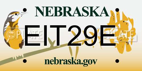 EIT29E Nebraska License Plate
