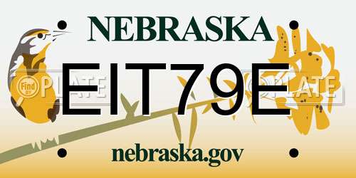 EIT79E Nebraska License Plate