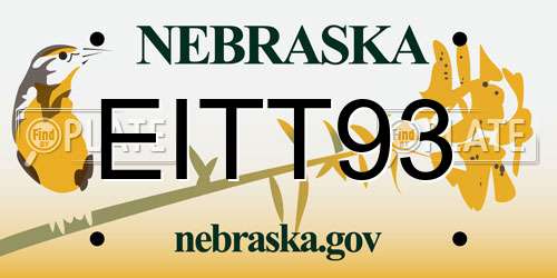 EITT93 Nebraska License Plate