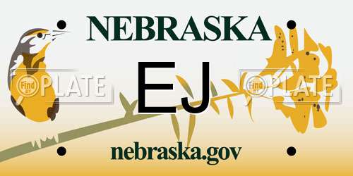EJ Nebraska License Plate