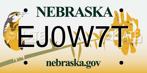 EJ0W7T Nebraska License Plate