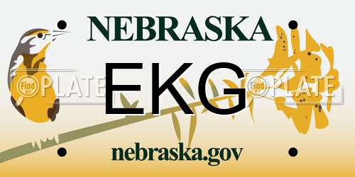 EKG Nebraska License Plate
