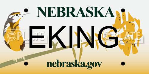 EKING Nebraska License Plate