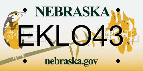 EKLO43 Nebraska License Plate