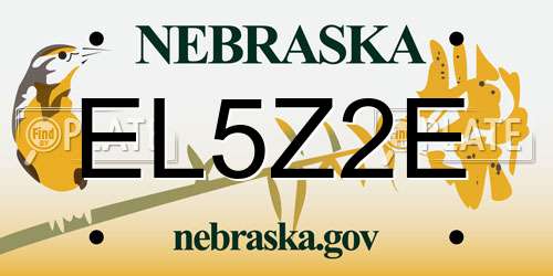 EL5Z2E Nebraska License Plate