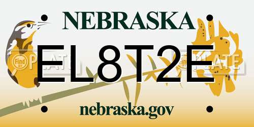 EL8T2E Nebraska License Plate