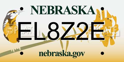 EL8Z2E Nebraska License Plate