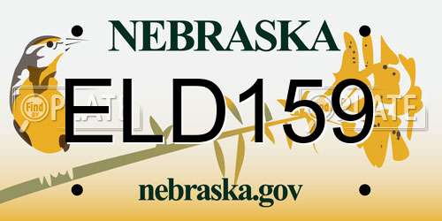 ELD159 Nebraska License Plate