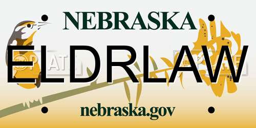 ELDRLAW Nebraska License Plate