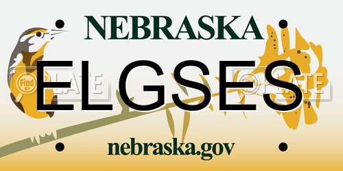 ELGSES Nebraska License Plate
