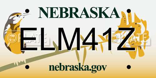 ELM41Z Nebraska License Plate