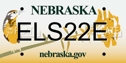 ELS22E Nebraska License Plate