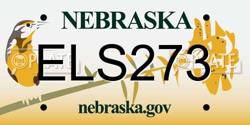 ELS273 Nebraska License Plate