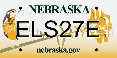 ELS27E Nebraska License Plate