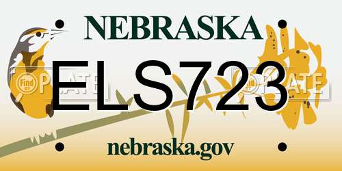 ELS723 Nebraska License Plate