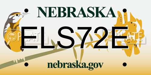ELS72E Nebraska License Plate