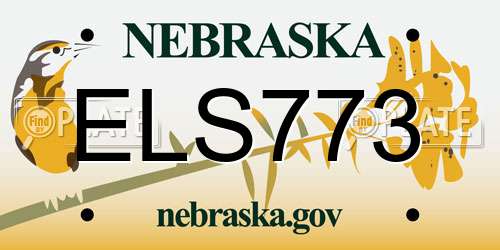 ELS773 Nebraska License Plate