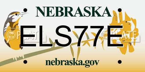 ELS77E Nebraska License Plate