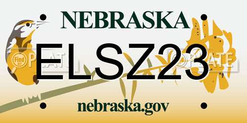 ELSZ23 Nebraska License Plate