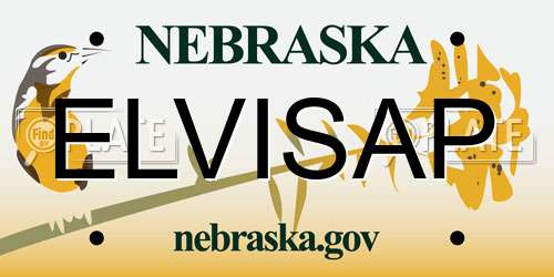 ELVISAP Nebraska License Plate
