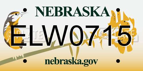 ELW0715 Nebraska License Plate
