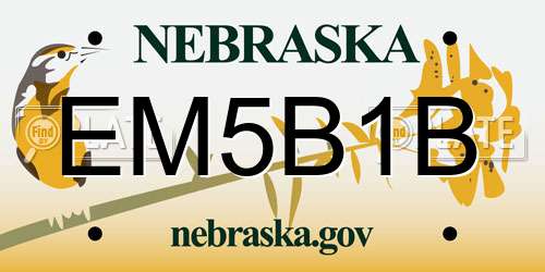 EM5B1B Nebraska License Plate