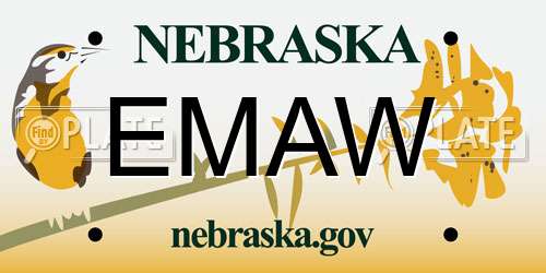 EMAW Nebraska License Plate