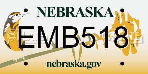 EMB518 Nebraska License Plate