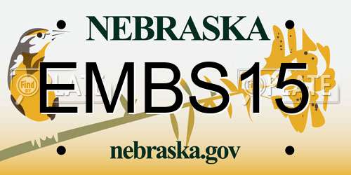 EMBS15 Nebraska License Plate
