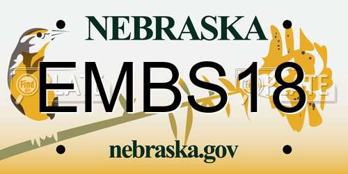 EMBS18 Nebraska License Plate