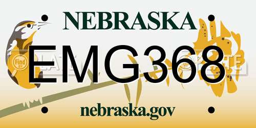 EMG368 Nebraska License Plate