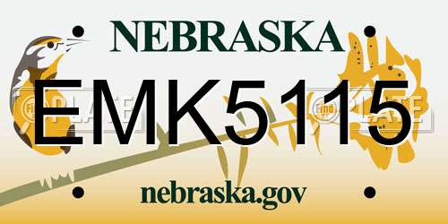 EMK5115 Nebraska License Plate