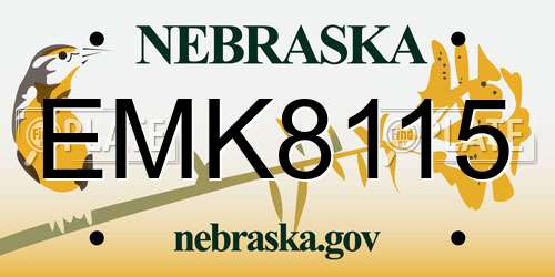 EMK8115 Nebraska License Plate