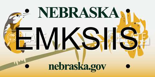 EMKSIIS Nebraska License Plate