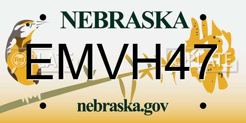 EMVH47 Nebraska License Plate