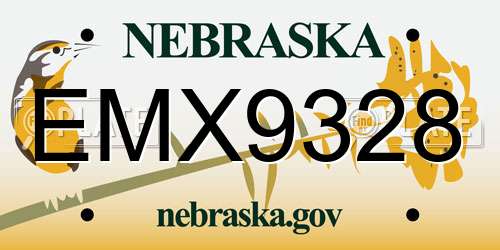 EMX9328 Nebraska License Plate