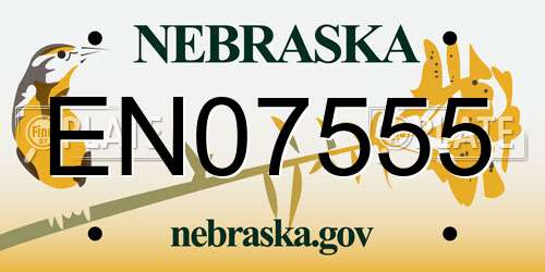 EN07555 Nebraska License Plate