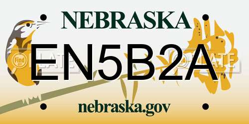 EN5B2A Nebraska License Plate