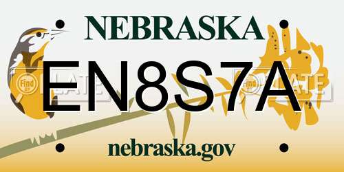 EN8S7A Nebraska License Plate