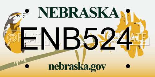 ENB524 Nebraska License Plate
