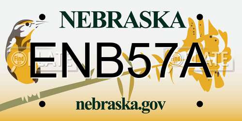 ENB57A Nebraska License Plate