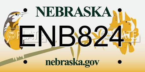 ENB824 Nebraska License Plate