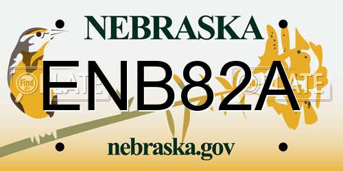 ENB82A Nebraska License Plate